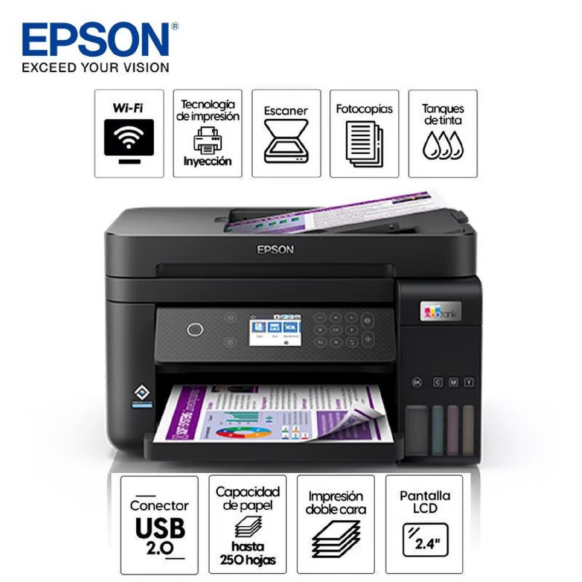 EPSON - Impresora Epson Multifuncional Wifi EcoTank L6270