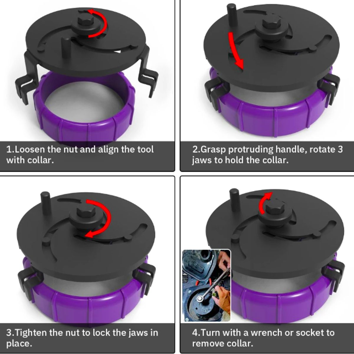 GENERICO - EXTRACTOR AJUSTABLE DE TAPA DE COMBUSTIBLE 3 MORDAZAS