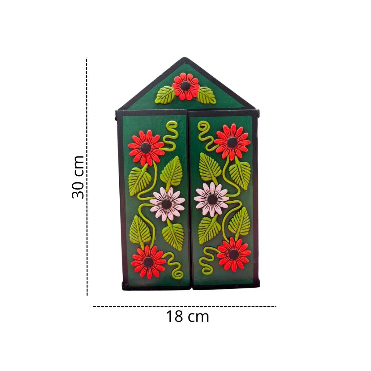 ACHALLAY ARTESANIA DE BARRO - Retablo de Nacimiento Ayacuchano Verde Oscuro