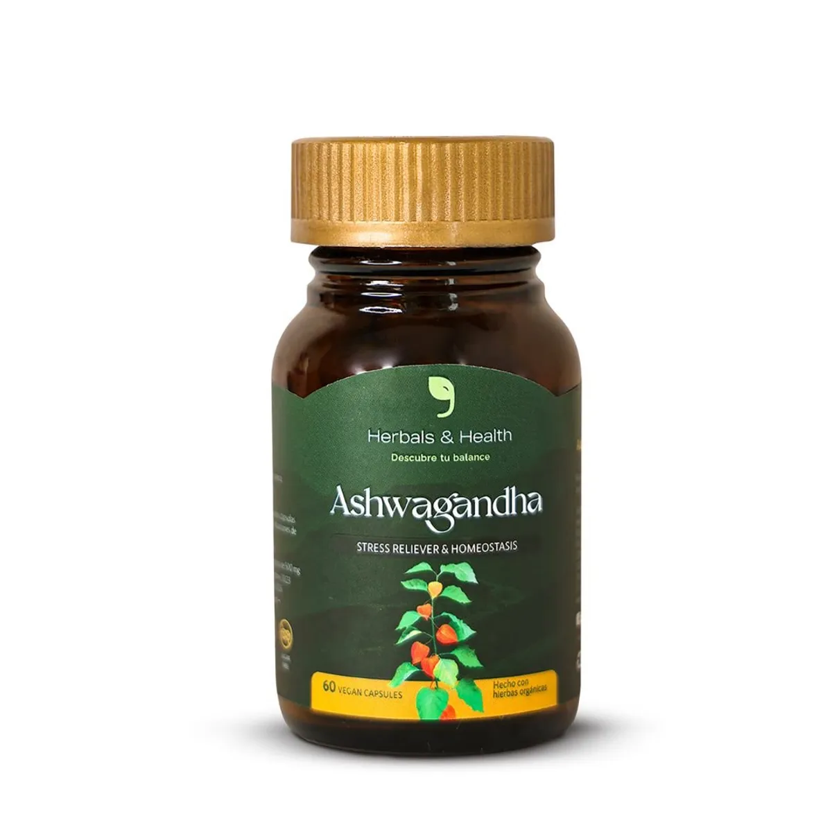 HERBALS AND HEALTH - Ashwagandha frasco 60 capsulas 500 mg