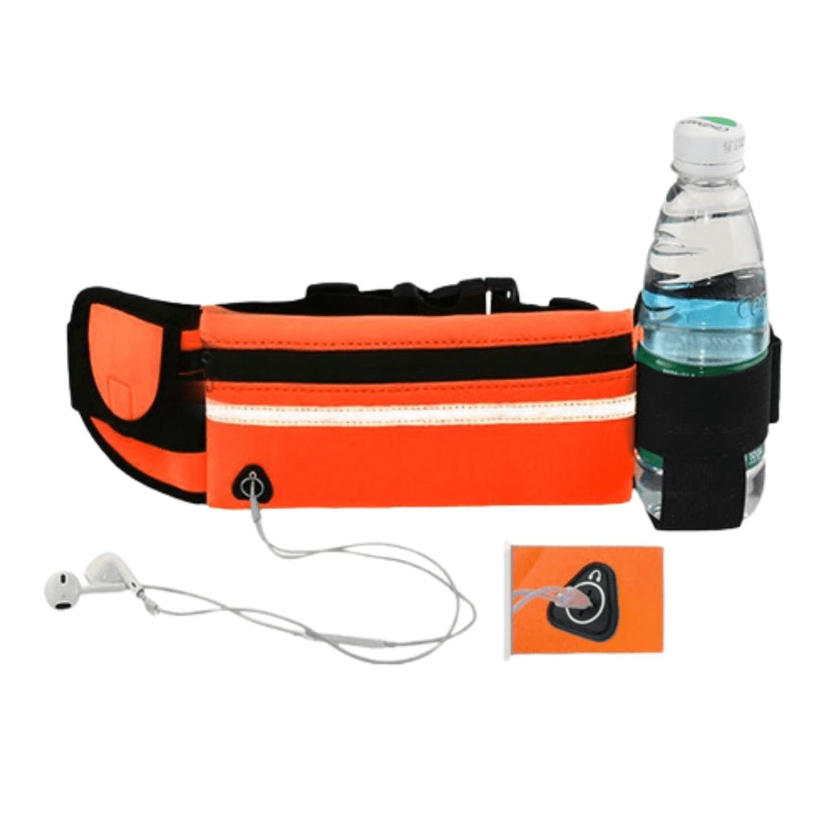 GENERICO - Riñonera Canguro Básica Ajustable Con Soporte Para Botella Naranja