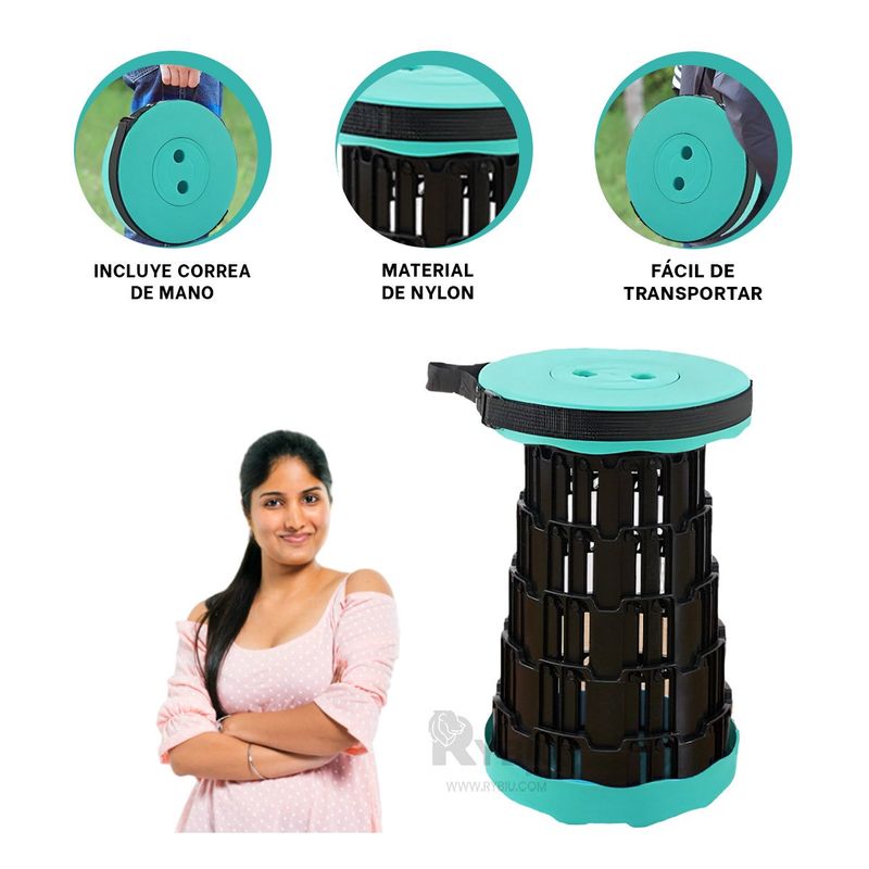 GENERICO - Asiento Portatil Rigido de Verde Y+MiniAgenda