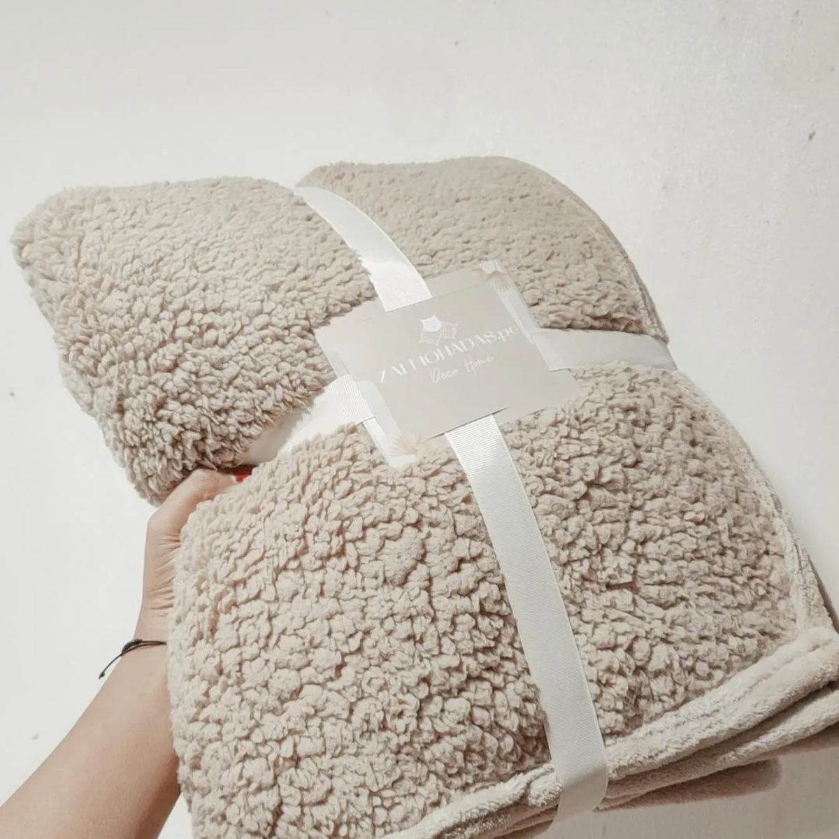 GENERICO - Manta Nórdica Doble Cara 178x150 Beige Marfil felpha carnero