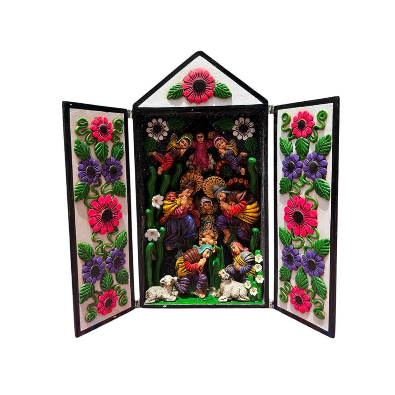 ACHALLAY ARTESANIA DE BARRO - Retablo Ayacuchano Grande Blanco