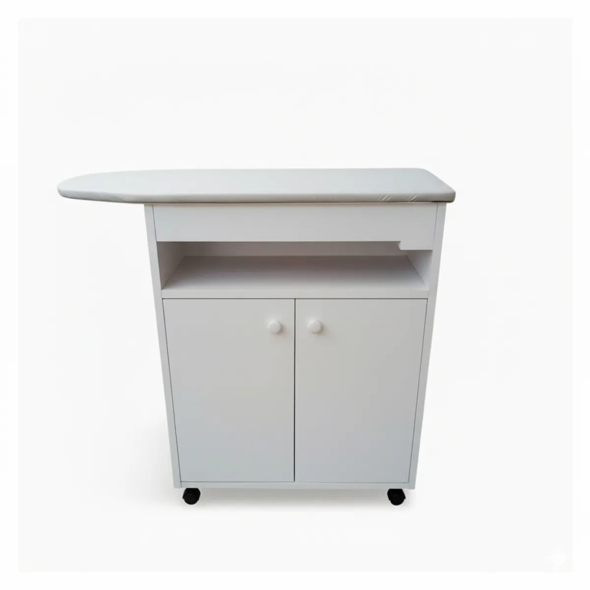 START FG - Planchador de ropa blanco con cajones Tapiz superior blanco ARMADO y RODANTE