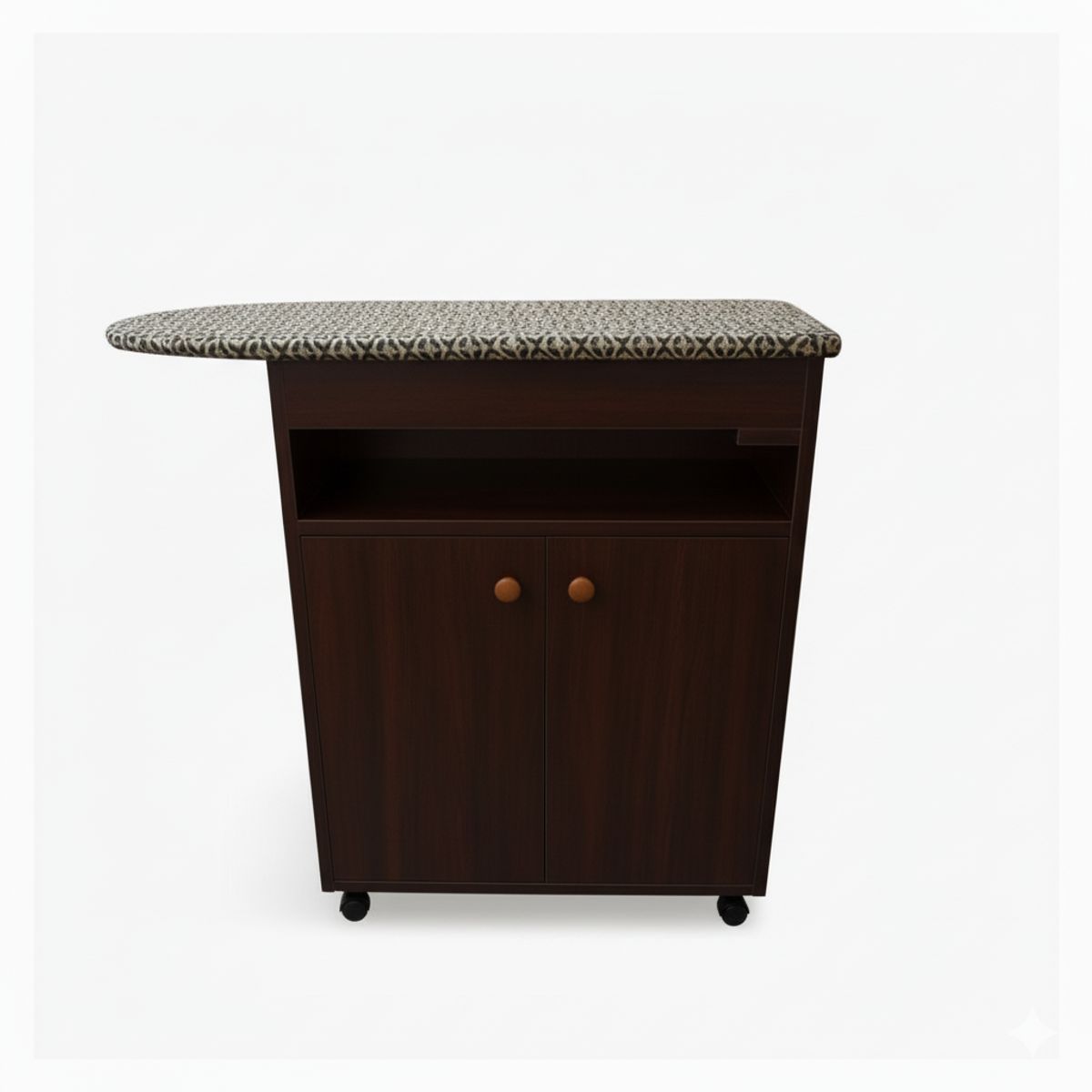 GENERICO - Planchador de ropa en marron con cajones ARMADO y RODANTE