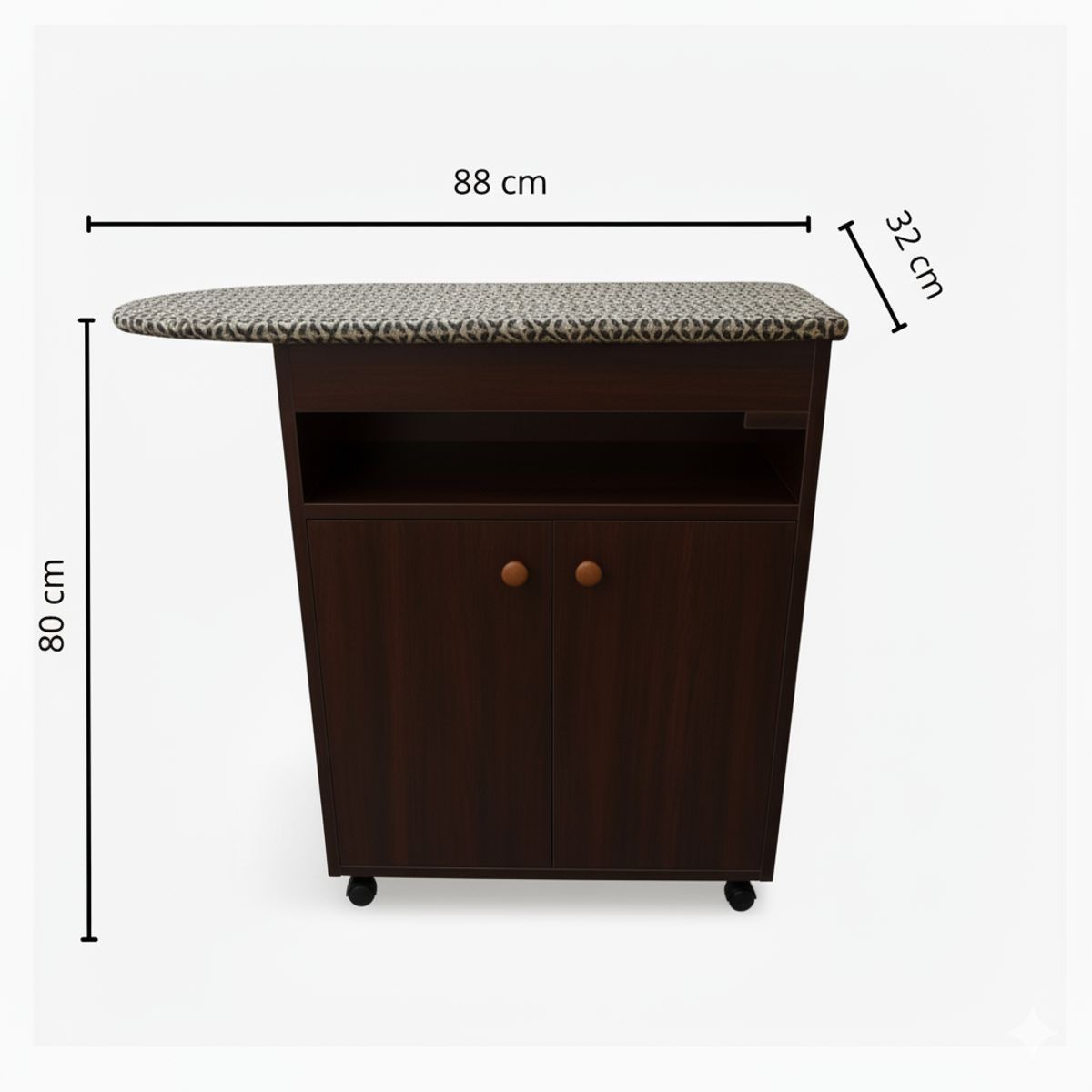 GENERICO - Planchador de ropa en marron con cajones ARMADO y RODANTE