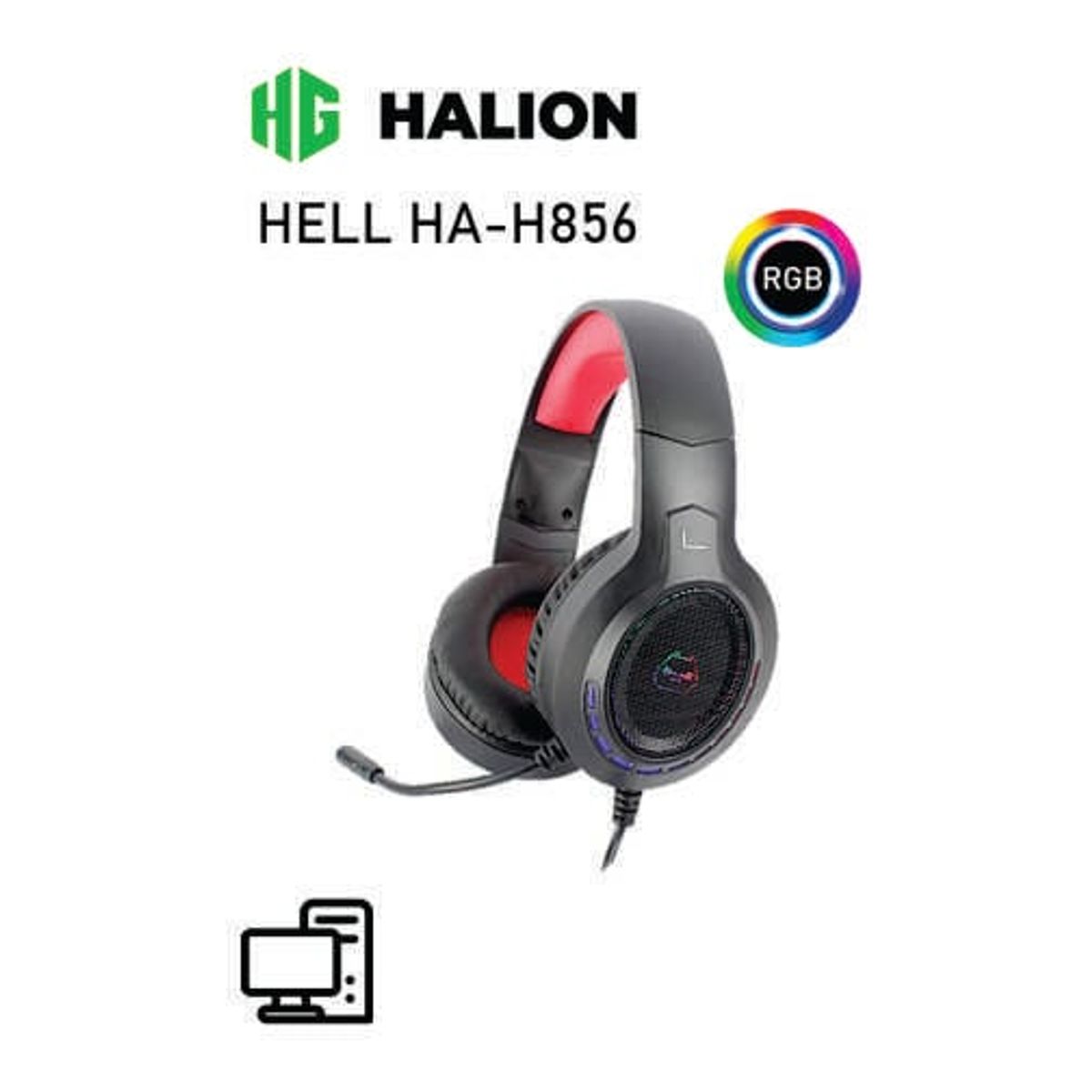 HALION - AUDIFONO GAMER HALION HA-H856 HELL RGB