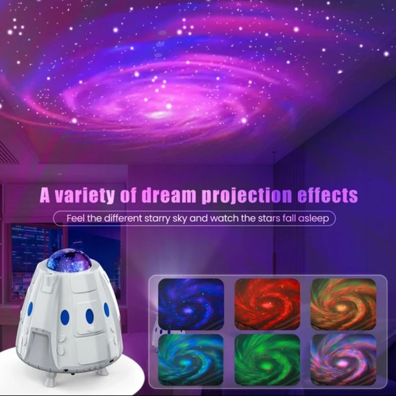 GENERICO - PROYECTOR Y PARLANTE DE GALAXIAS DISEÑO COHETE