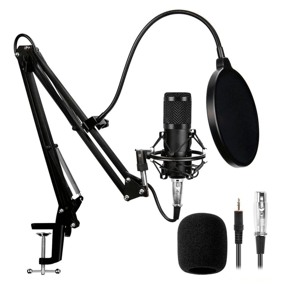 OEM - Kit Micrófono BM 800 Negro con accesorios para estudio de grabación