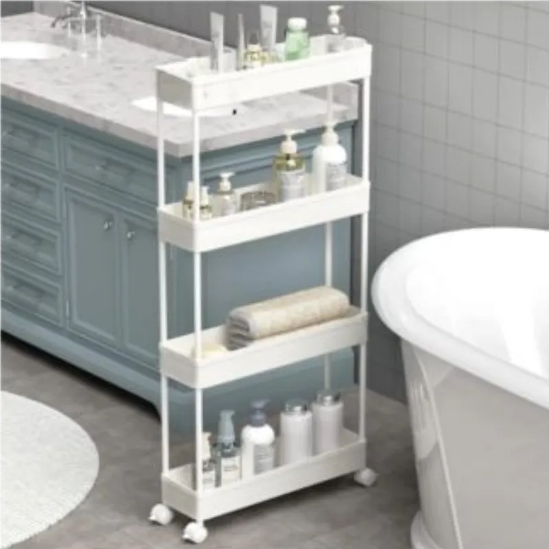 OEM - Estante Rack Baño Sala Multiusos de 4 Niveles - Blanco