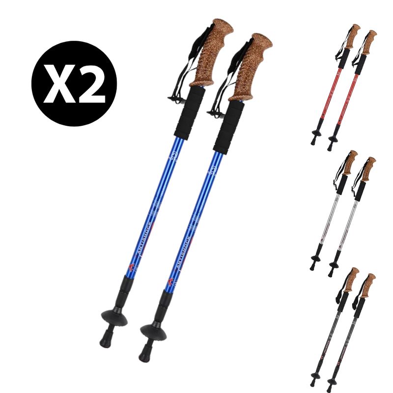 GENERICO - Set de Bastones para Trekking Hikking Montaña Par Azul