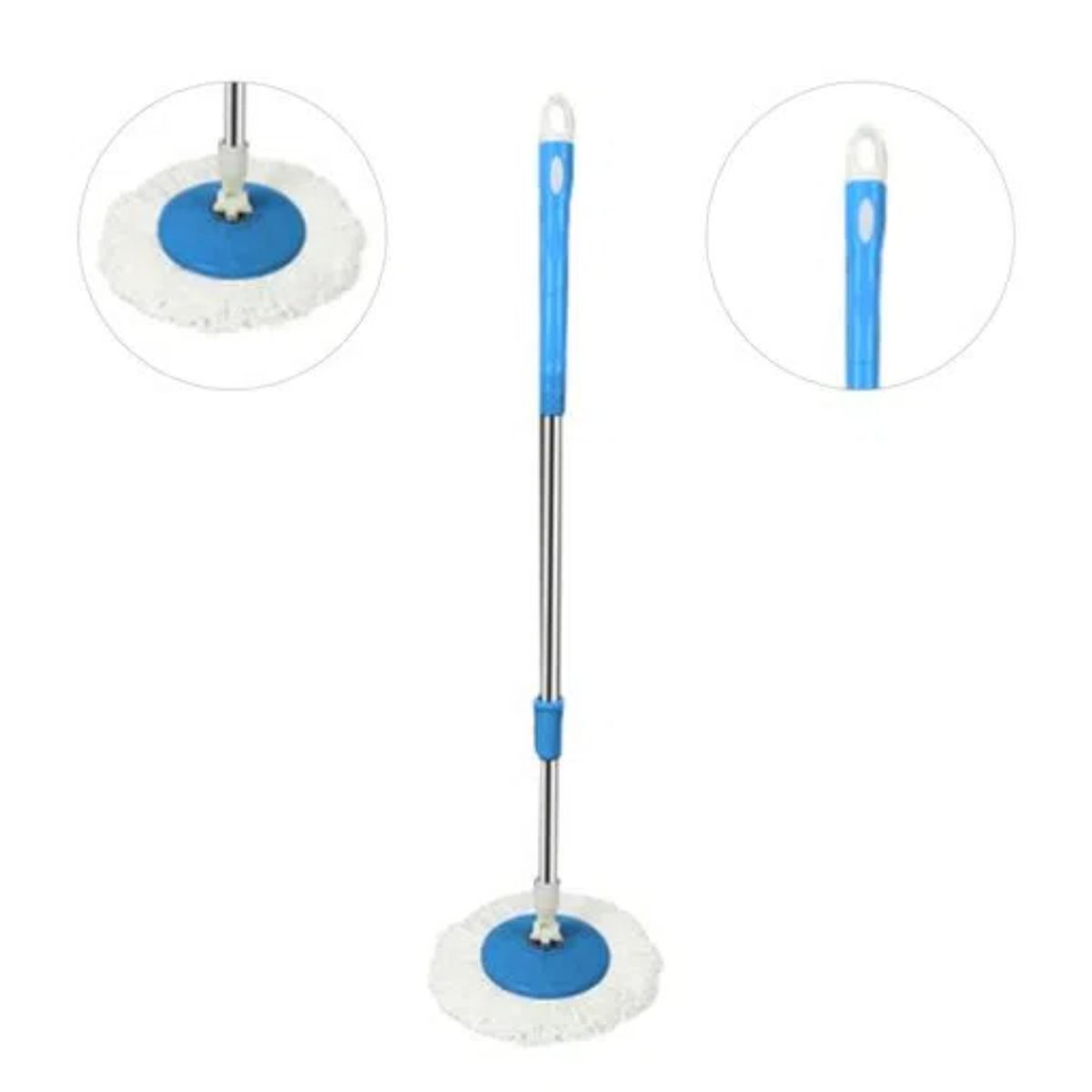 OEM - Trapeador Escurridor Giratorio Automático 2 Mopas - Celeste