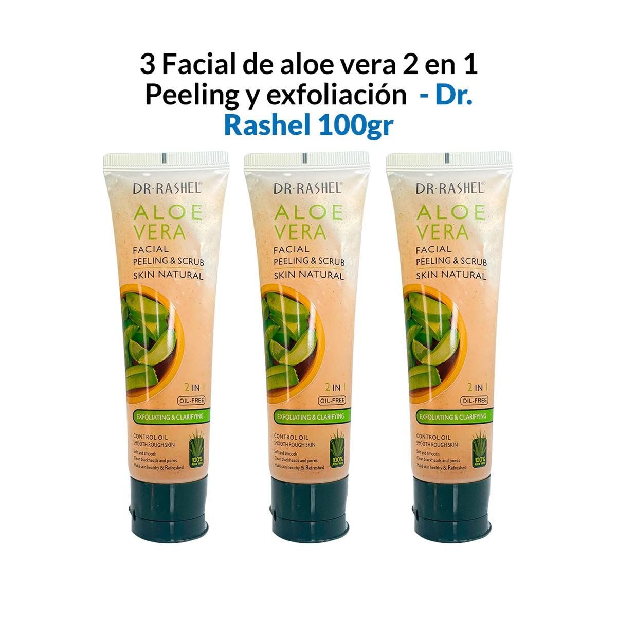GENERICO - Facial De Aloe Vera 2 En 1 Peeling y Exfoliación Dr Rashel 100Gr 3 Uni