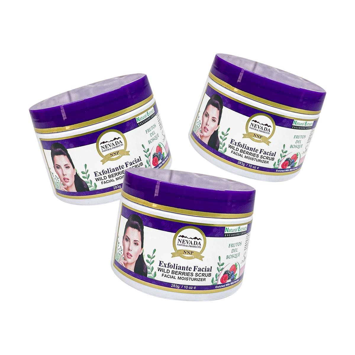 WOKALI - Exfoliante Facial Frutos Del Bosque Nevada 283Gr 3 Unidades