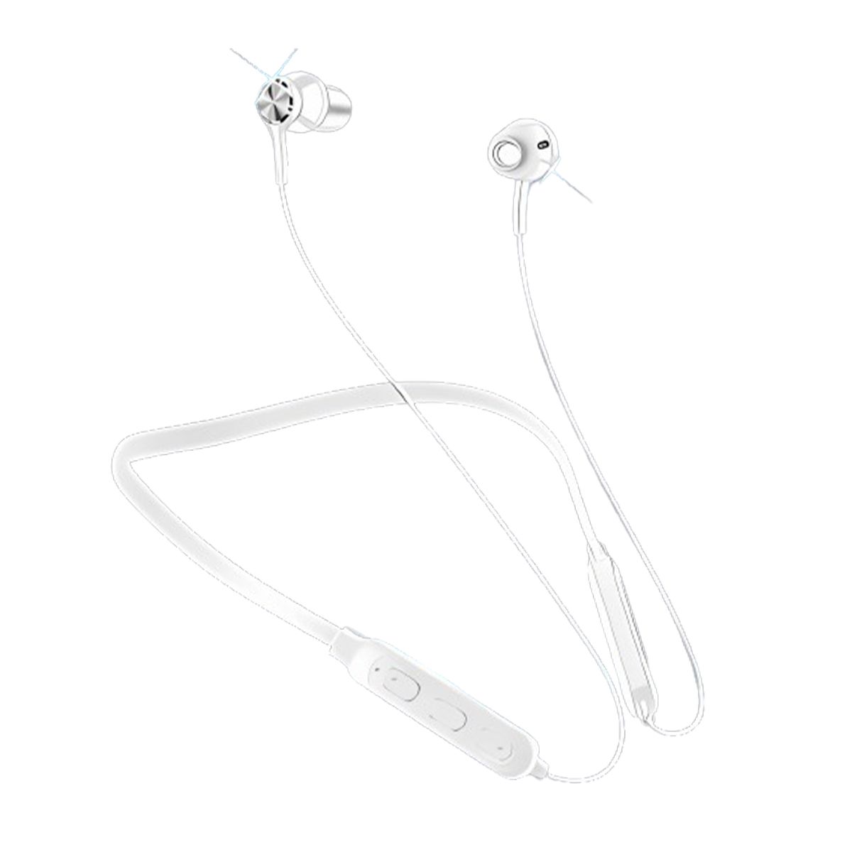 SASARU - Audífonos Bluetooth B16 con Sujetadores  Blanco