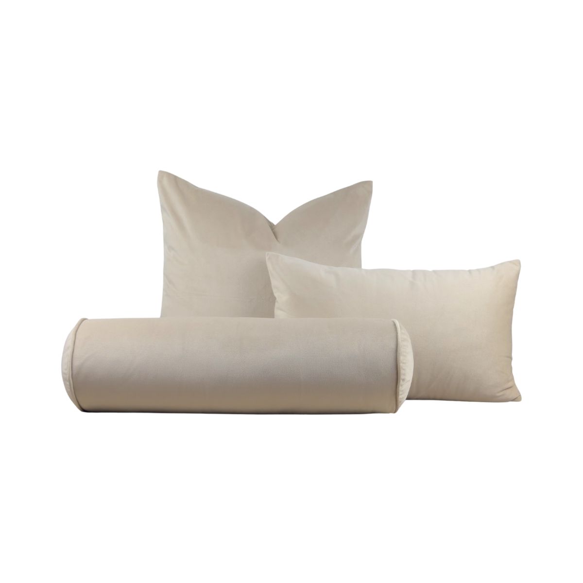 GENERICO - Cojín cilíndrico Velvet 16 x 50 cm - Greige