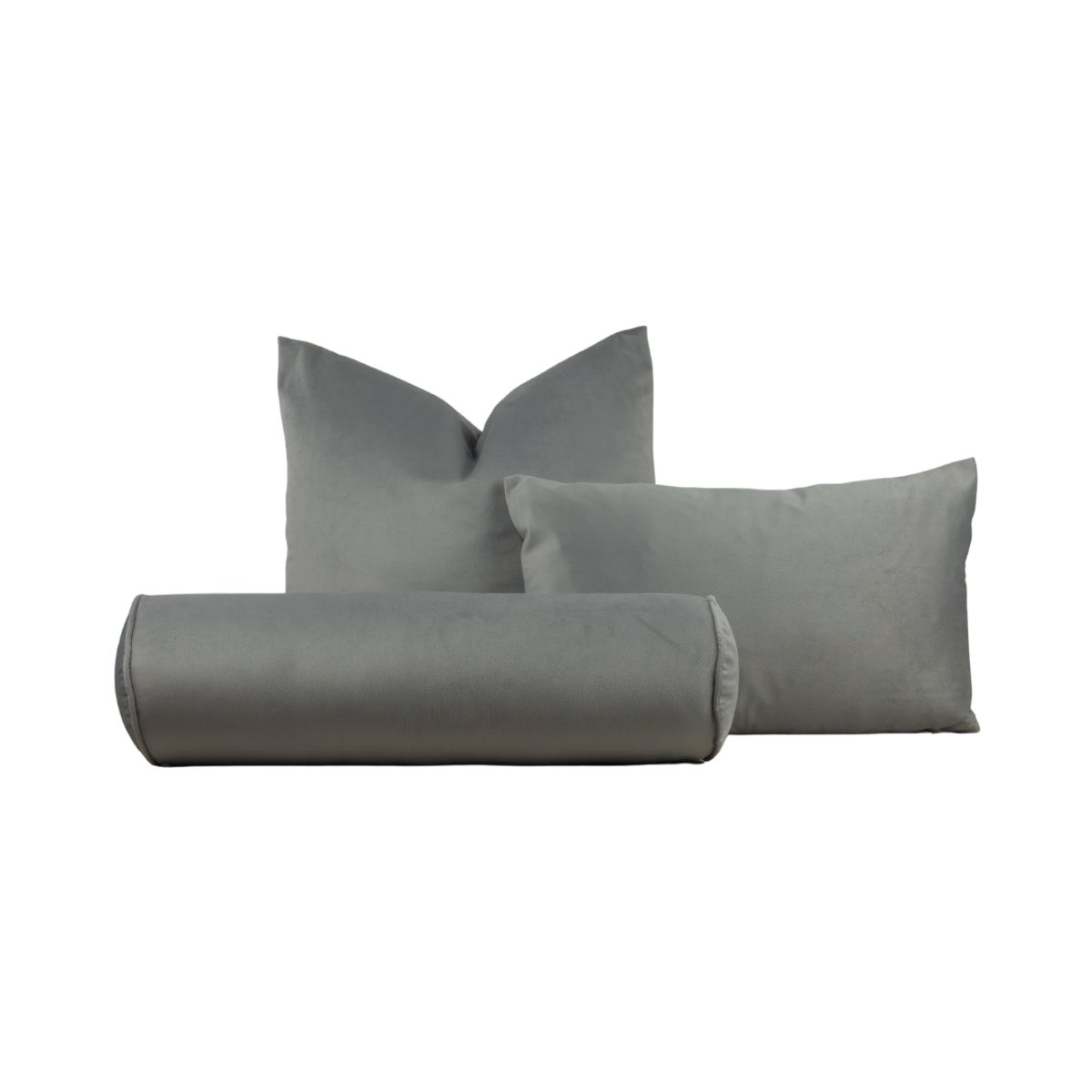 GENERICO - Cojín cilíndrico Velvet 16 x 50 cm - Gris