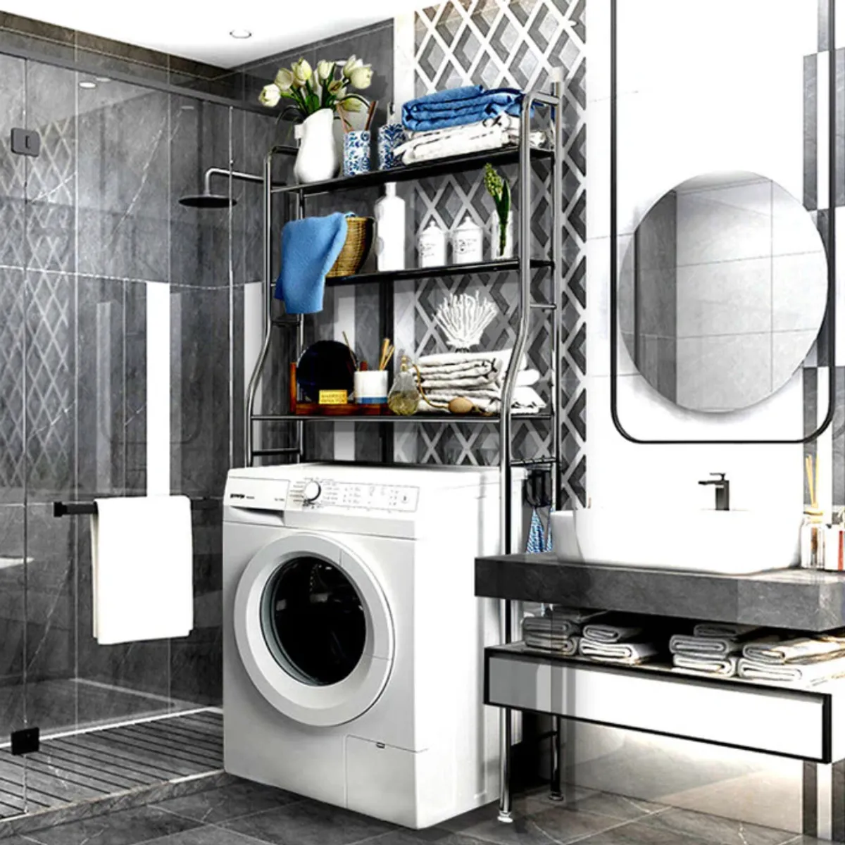 OEM - Organizador Estante Multifuncional para Lavadora Blanco