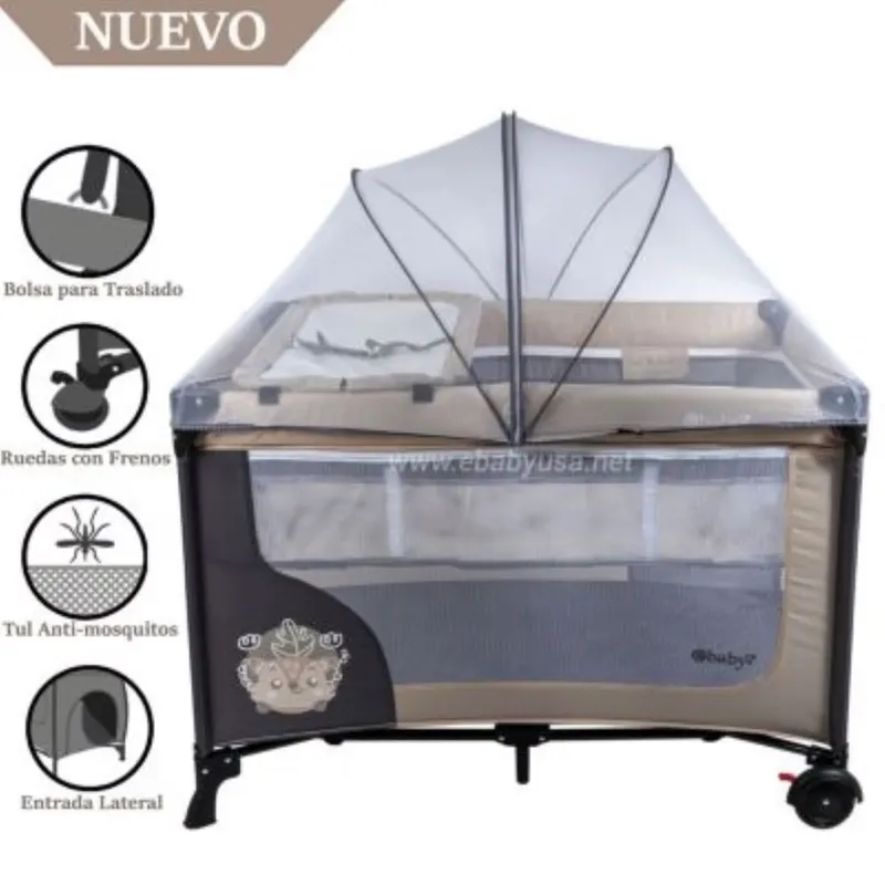 EBABY - Cuna Corral Ebaby con Cambiador Happy Dream 727-2 beige