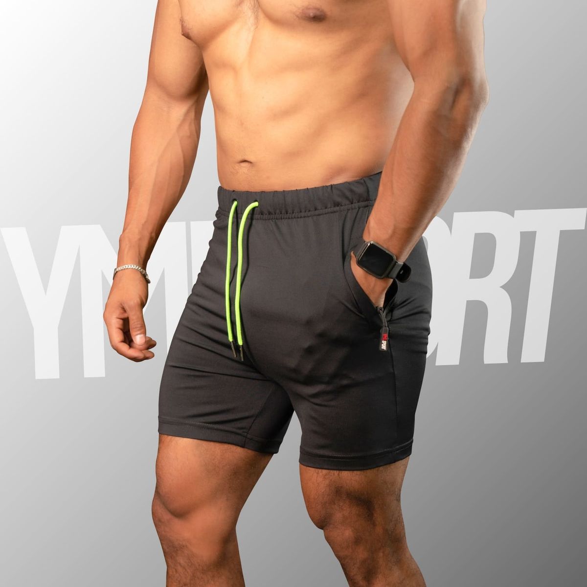 YML SPORT - Short GYM Hombre - Short Fitness Negro - YML SPORT