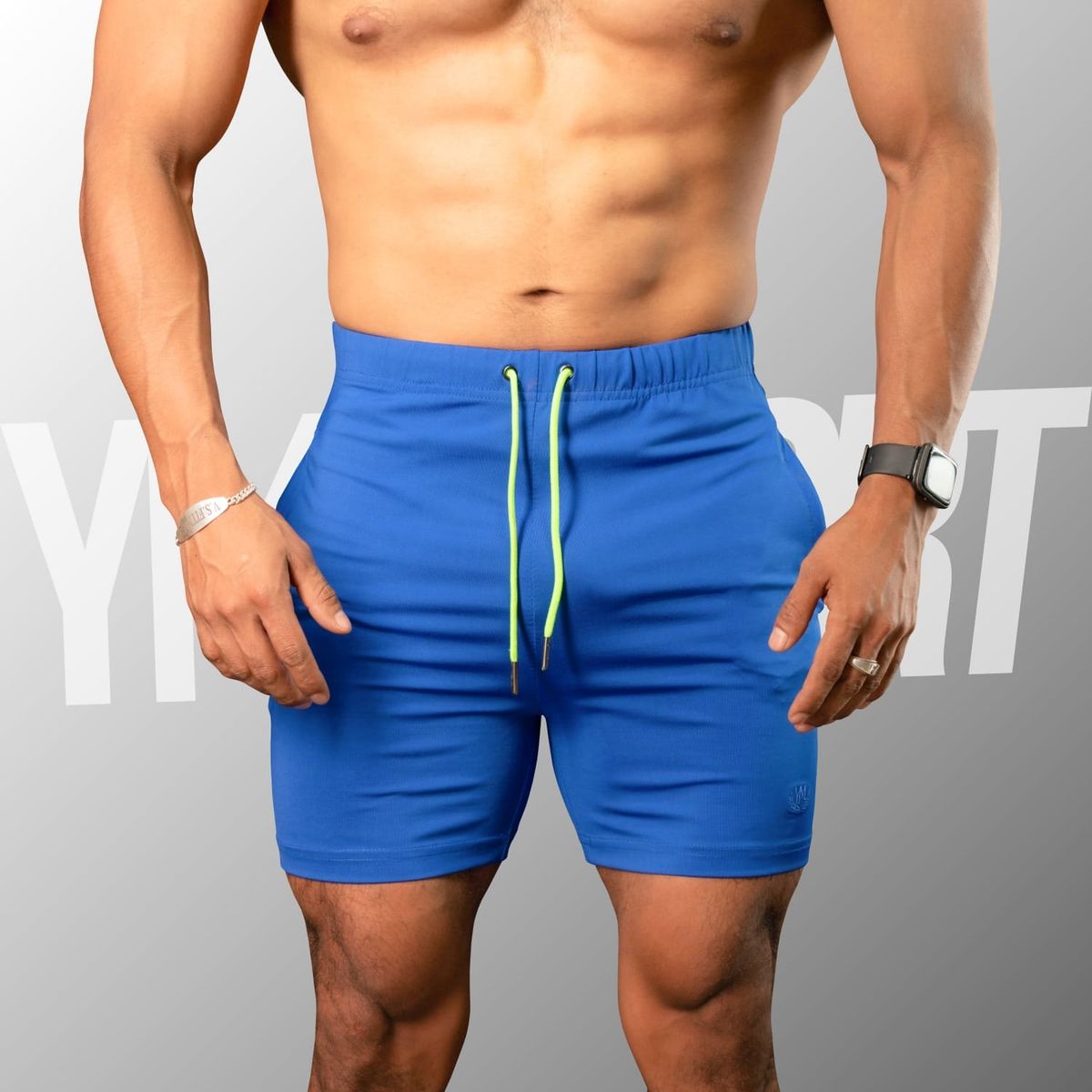 YML SPORT - Short GYM Hombre - Short Fitness Azulino - YML SPORT