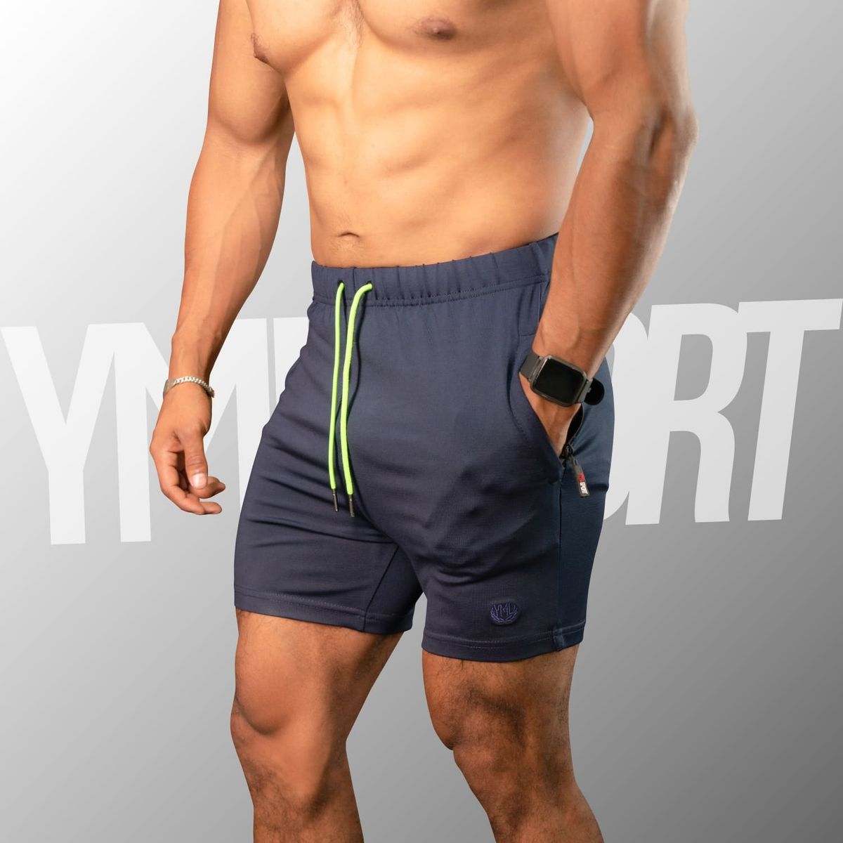 YML SPORT - Short GYM Hombre - Short Fitness Azul Marino - YML SPORT