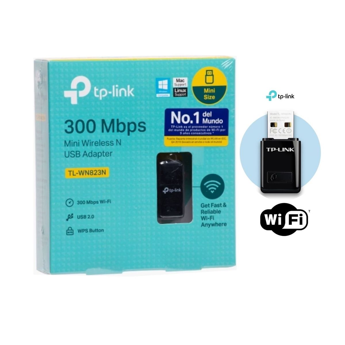 TP LINK - Mini  Adaptador  USB Wifi TP LINK - TL-WN823N - 300MBPS