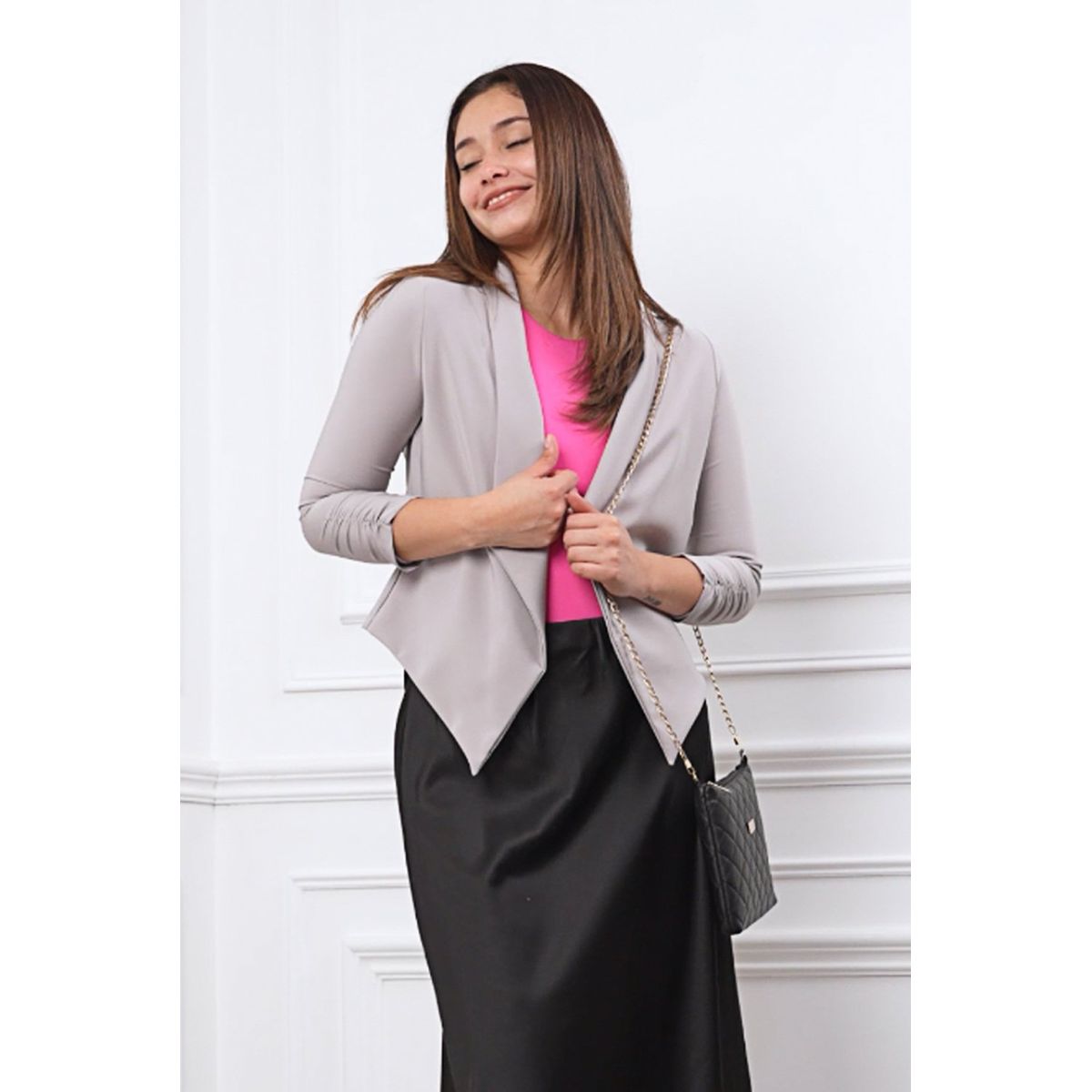 GENERICO - Blazer Tres Cuartos Paola Color Gris Estacion 108