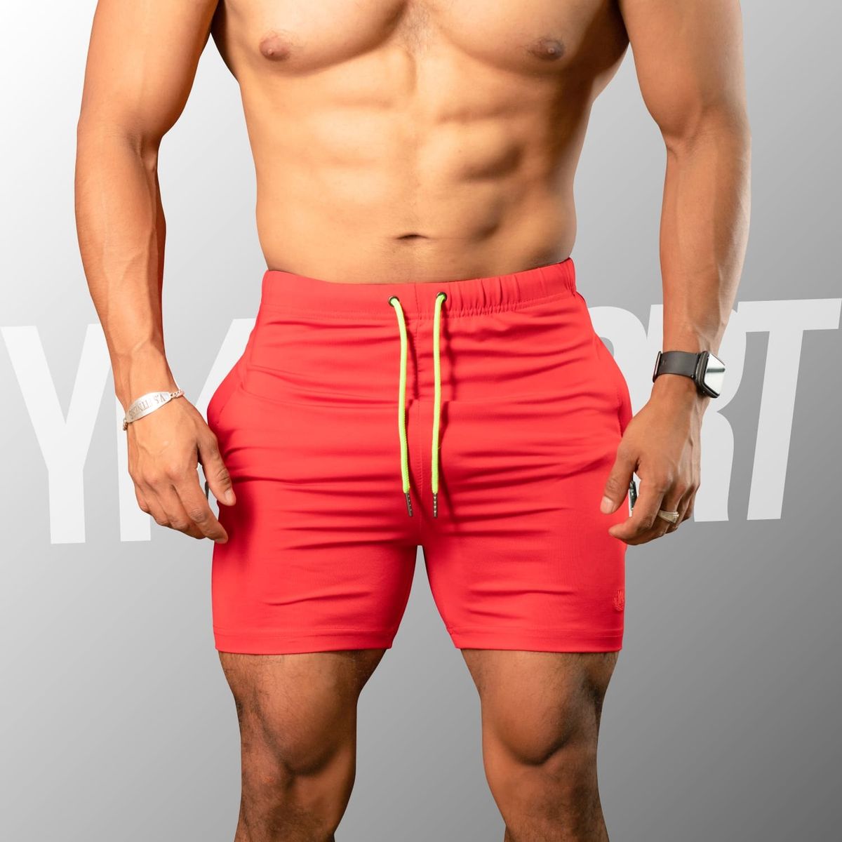 YML SPORT - Short GYM Hombre - Short Fitness Rojo - YML SPORT