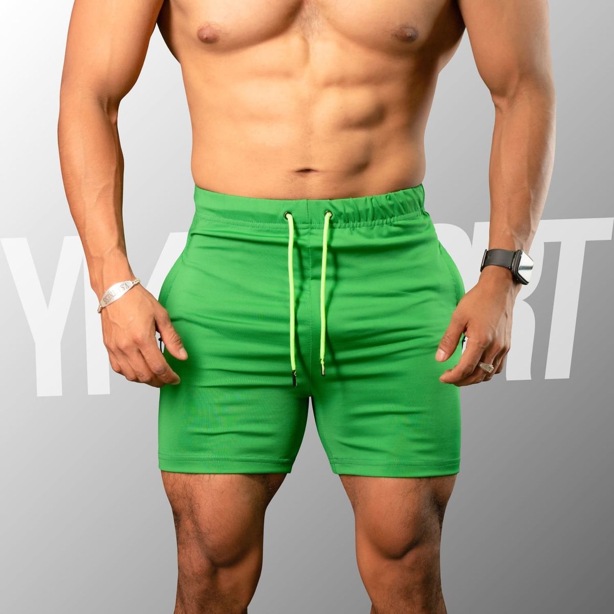 YML SPORT - Short GYM Hombre - Short Fitness Verde - YML SPORT