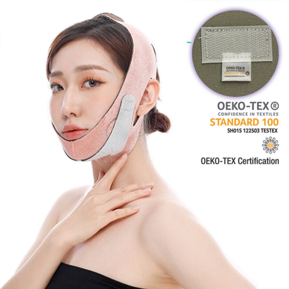 GENERICO - Faja Facial Mentonera Control doble mentón Papada doble ajuste Naranja