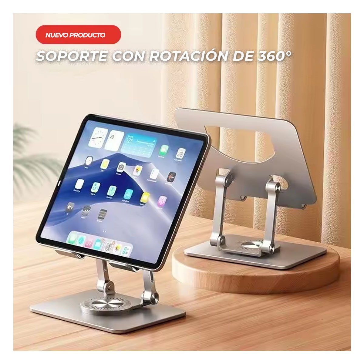 GENERICO - Soporte Para Celulares Smartphone y Tablets Con Rotación 360°