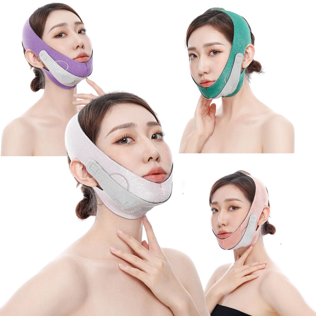 GENERICO - Faja Facial Mentonera Control doble mentón Papada doble ajuste Rosa