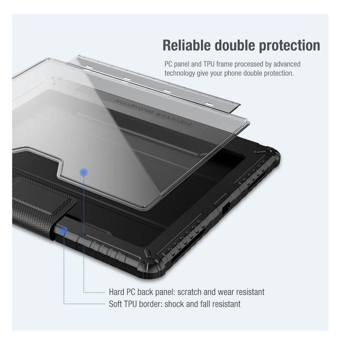 NILLKIN - CASE NILLKIN BUMPER LEATHER COVER PRO FOR APPLE IPAD PRO 12,9 BLUE