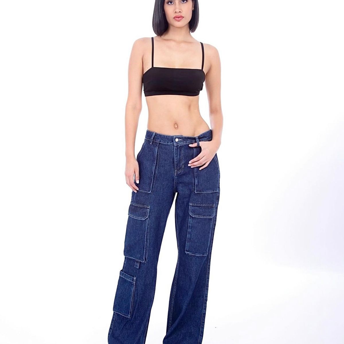 KATE LARRAIN - Pantalón Jean Cargo mujer Moss