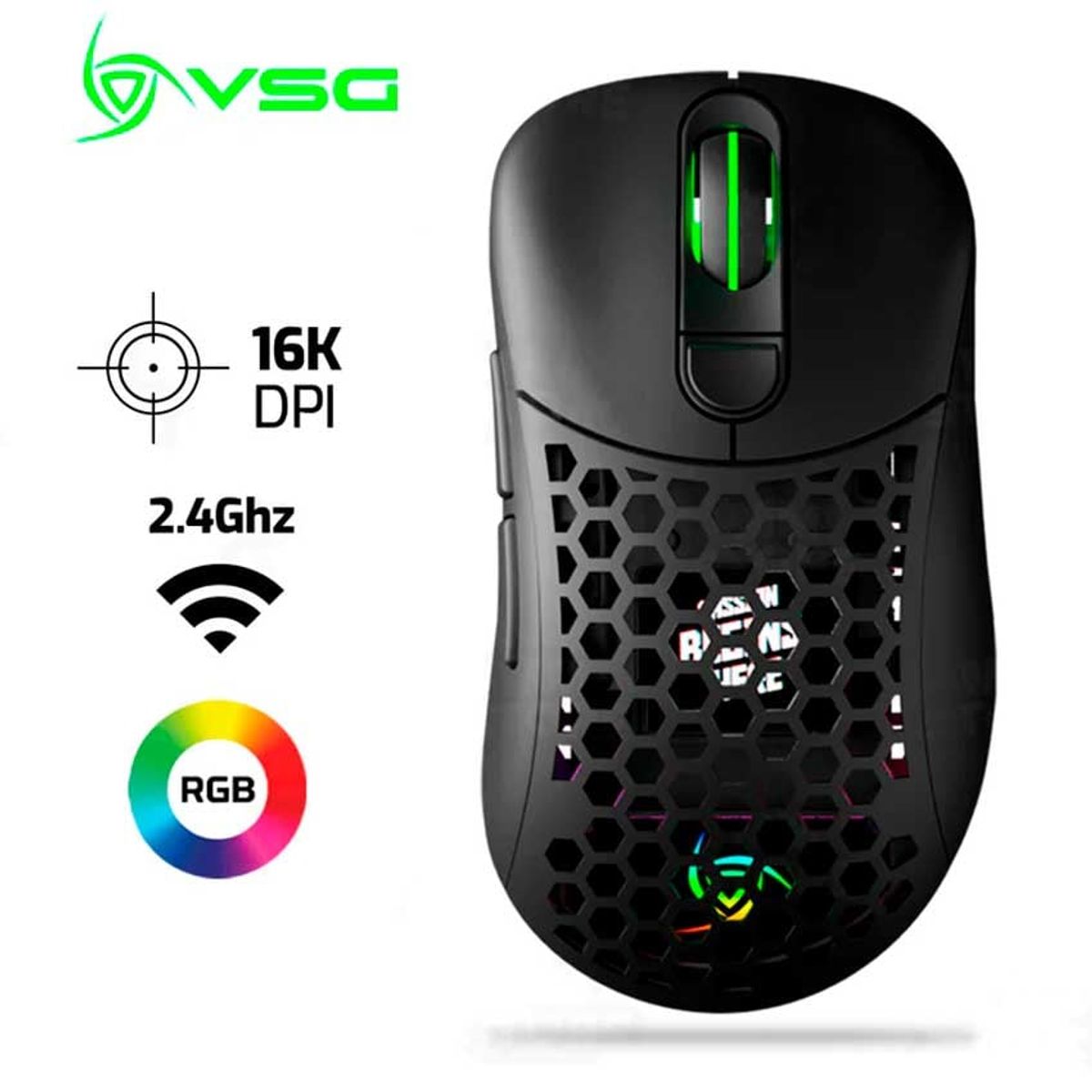 VSG - Mouse VSG Mouse VSG Aquila Fly Mate Inalambrico 16, 000 Dpi RGB Negro