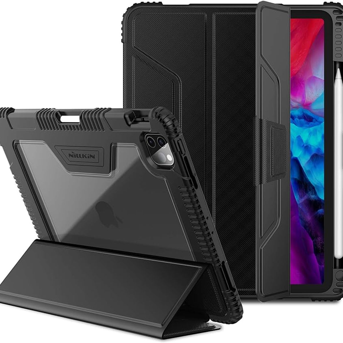 NILLKIN - CASE NILLKIN BUMPER LEATHER COVER PRO FOR APPLE IPAD 10,2 BLACK