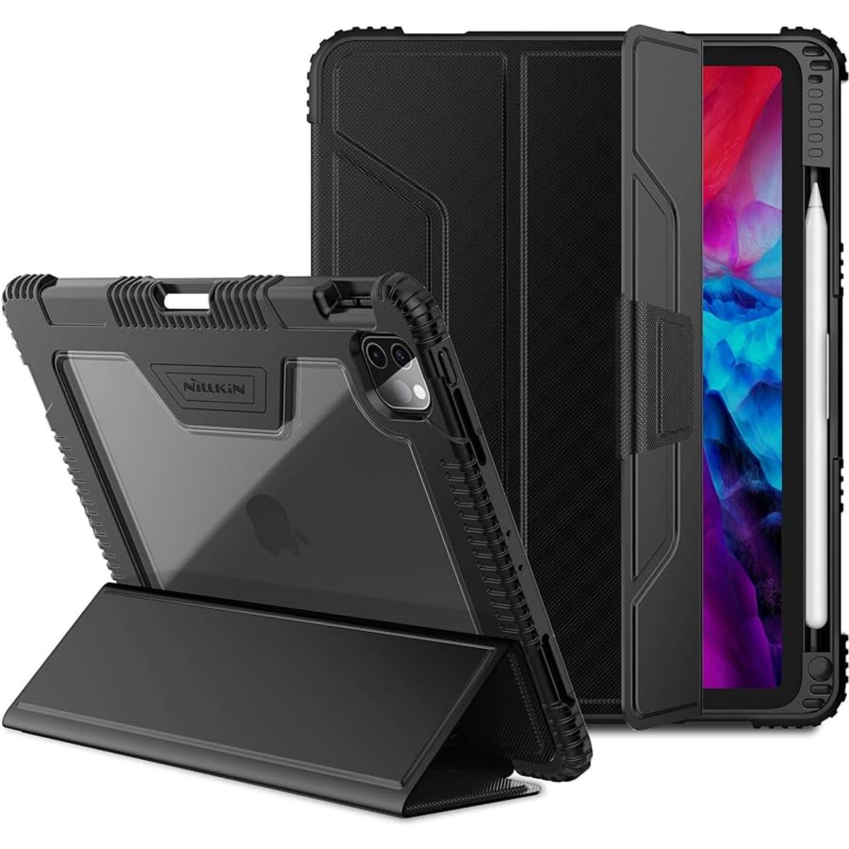 NILLKIN - CASE NILLKIN BUMPER LEATHER COVER PRO FOR APPLE IPAD 10,2 BLACK