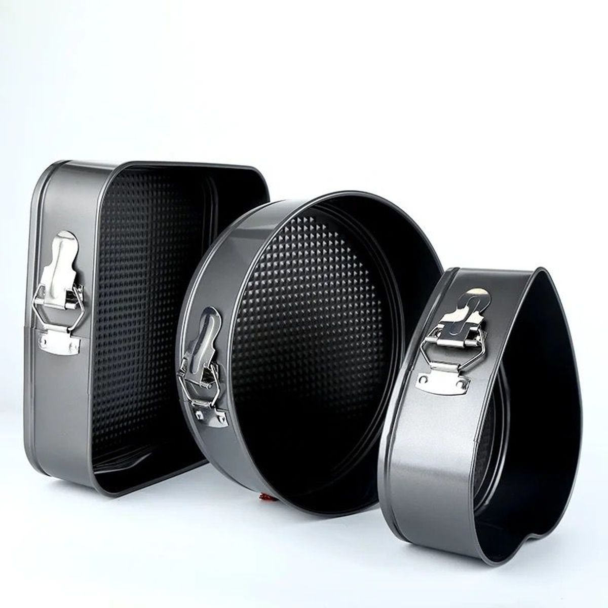 GENERICO - Set 3 Moldes Con Fondo Extraíble Para Hornear Antiadherente
