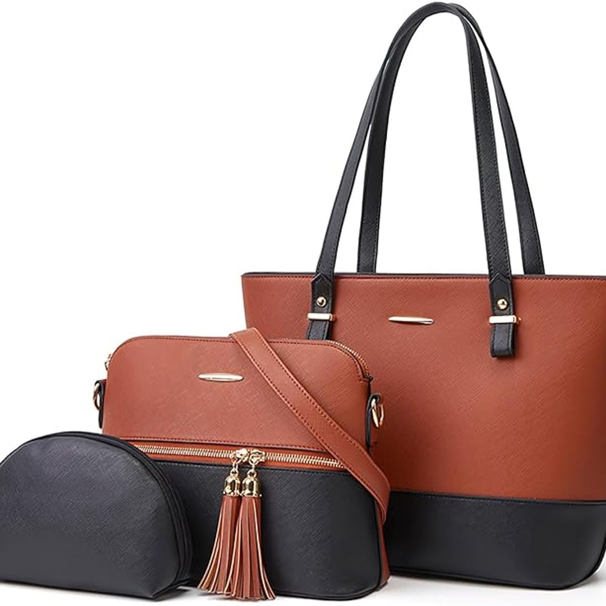 GENERICO - Juego de Carteras Bolsos Elegante 3 Piezas de Cuero PU Super Premium