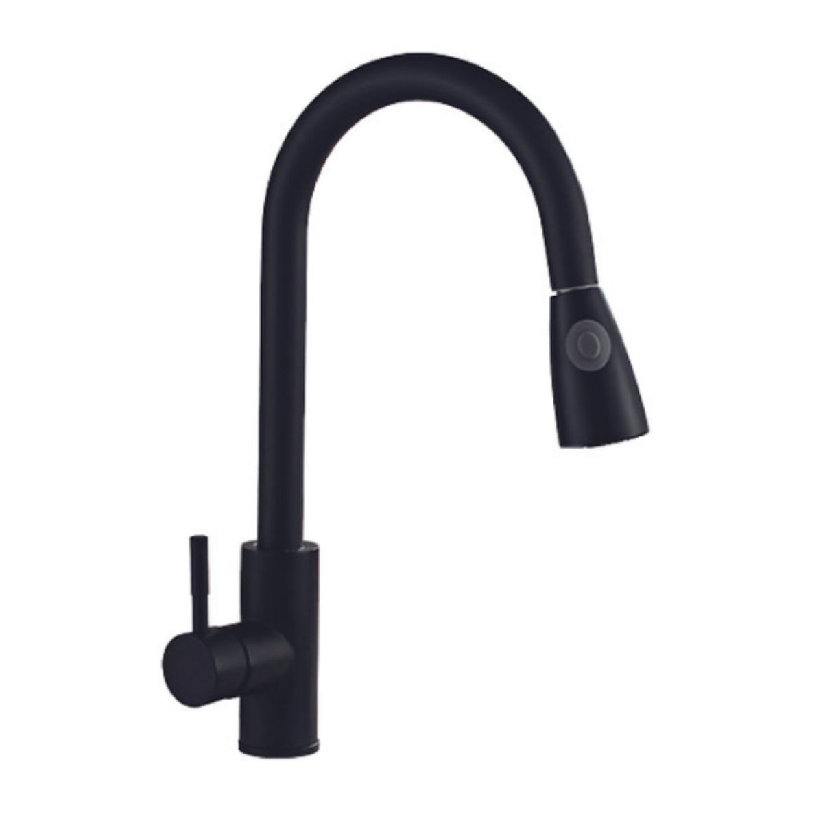 GENERICO - Mescladora tipo Ganso  para Cocina en Acero Inoxidable Negro Satinado