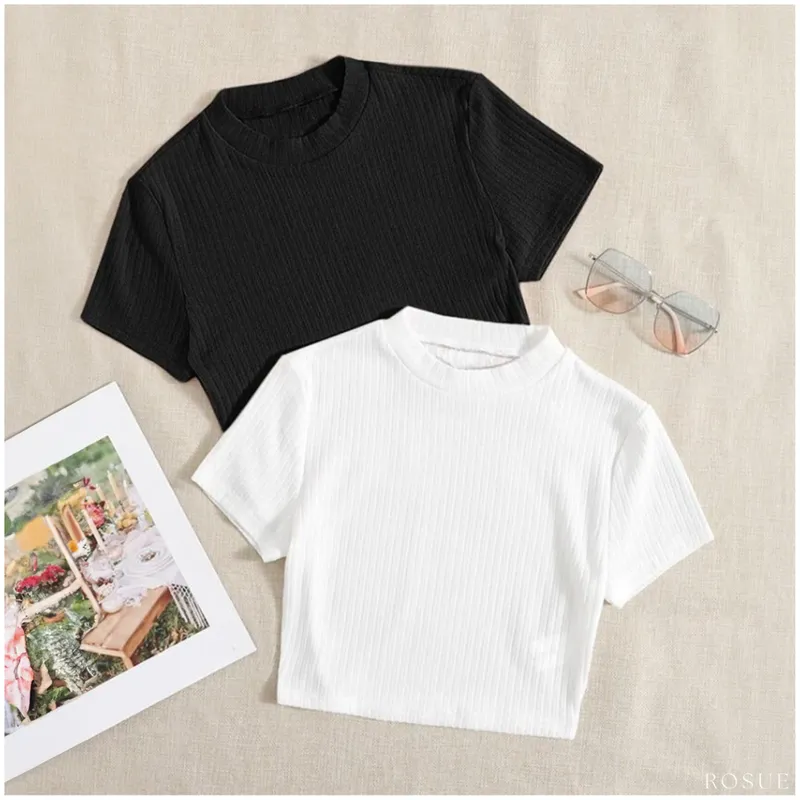 ROSUE - Polos Basicos top básico Rib Genesis Pack x2