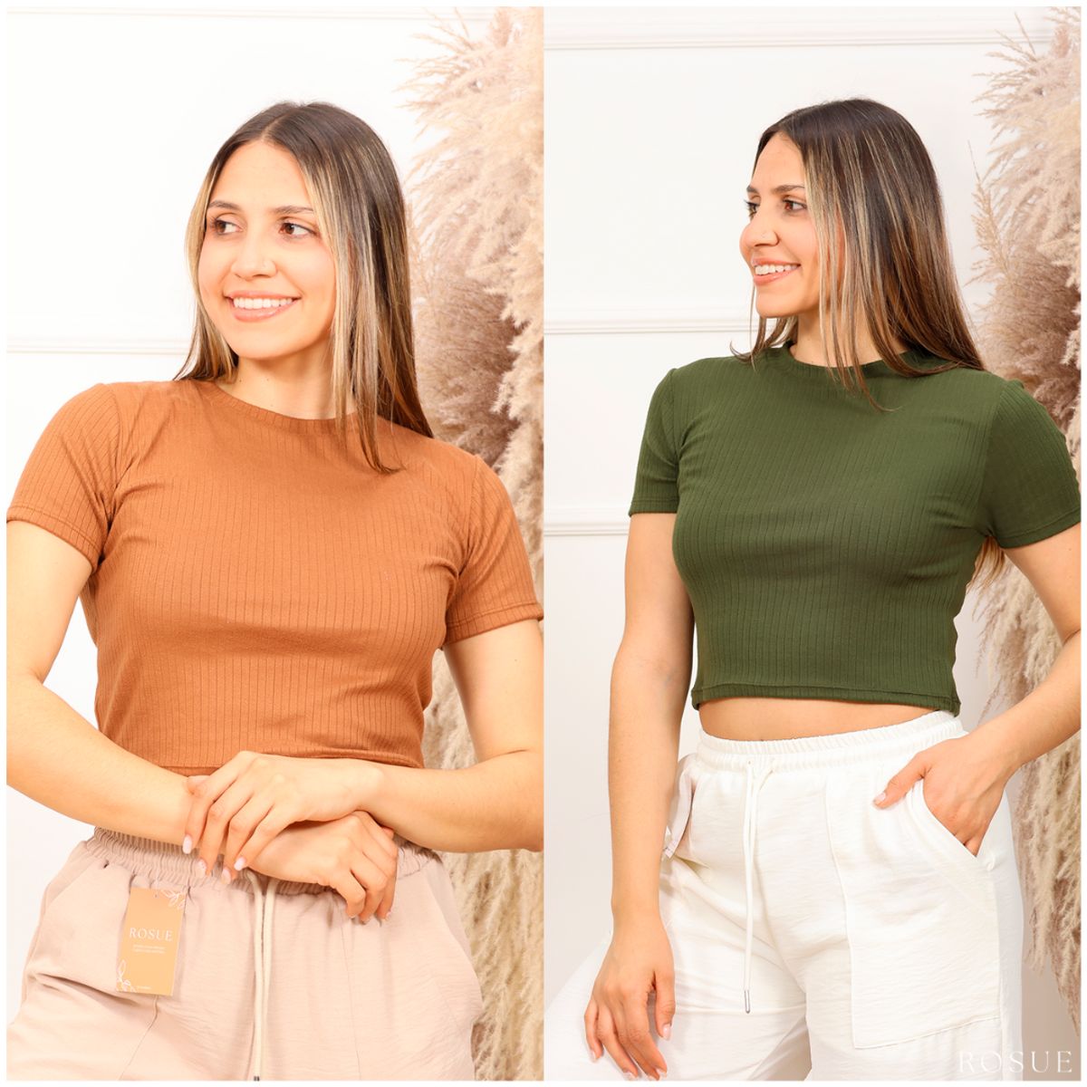 ROSUE - Polo top básico Rib Genesis Pack x2