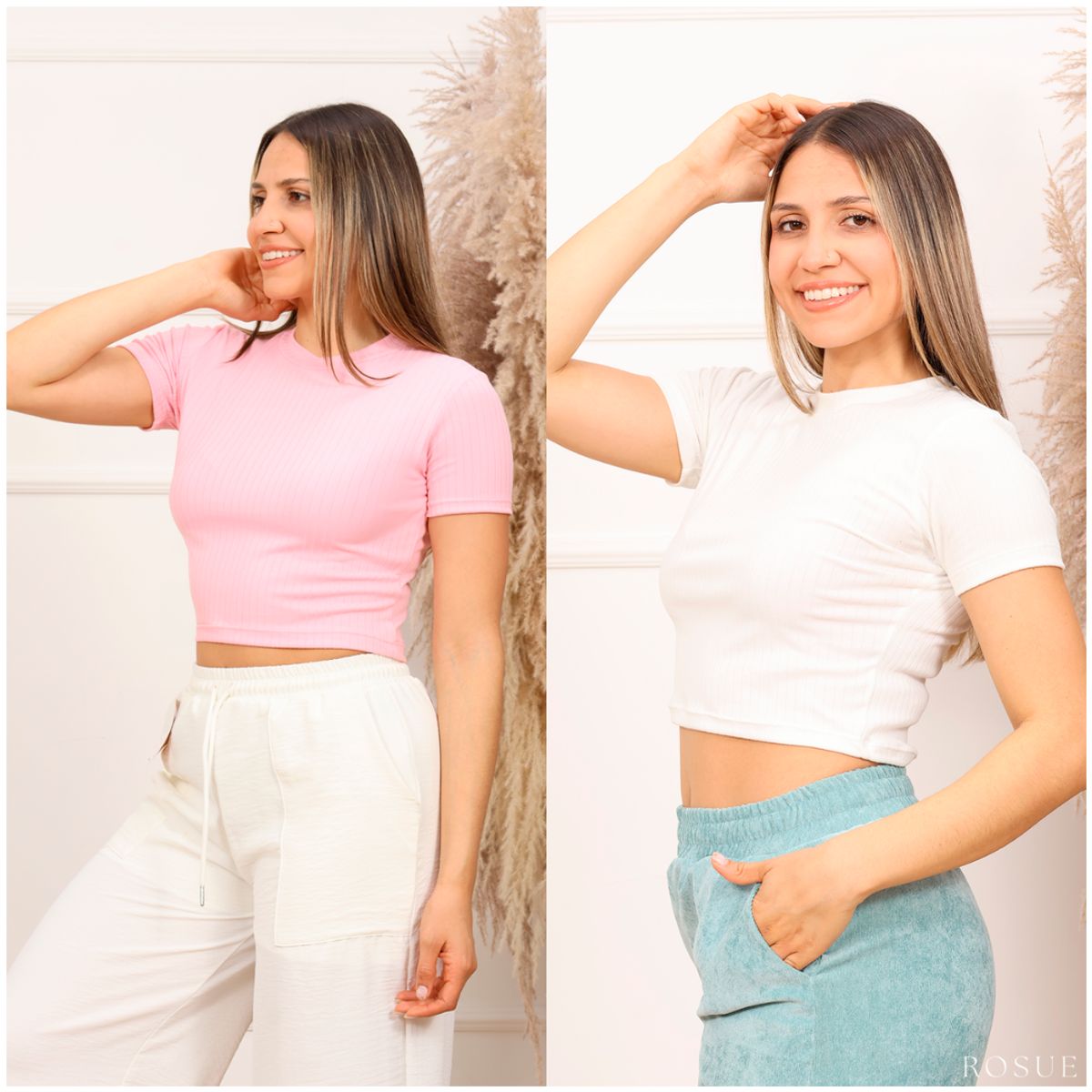 ROSUE - Polo top básico Rib Genesis Pack x2