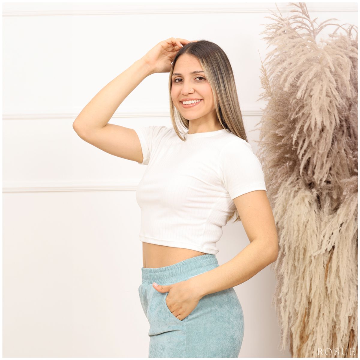 ROSUE - Polo top básico Rib Genesis Pack x2