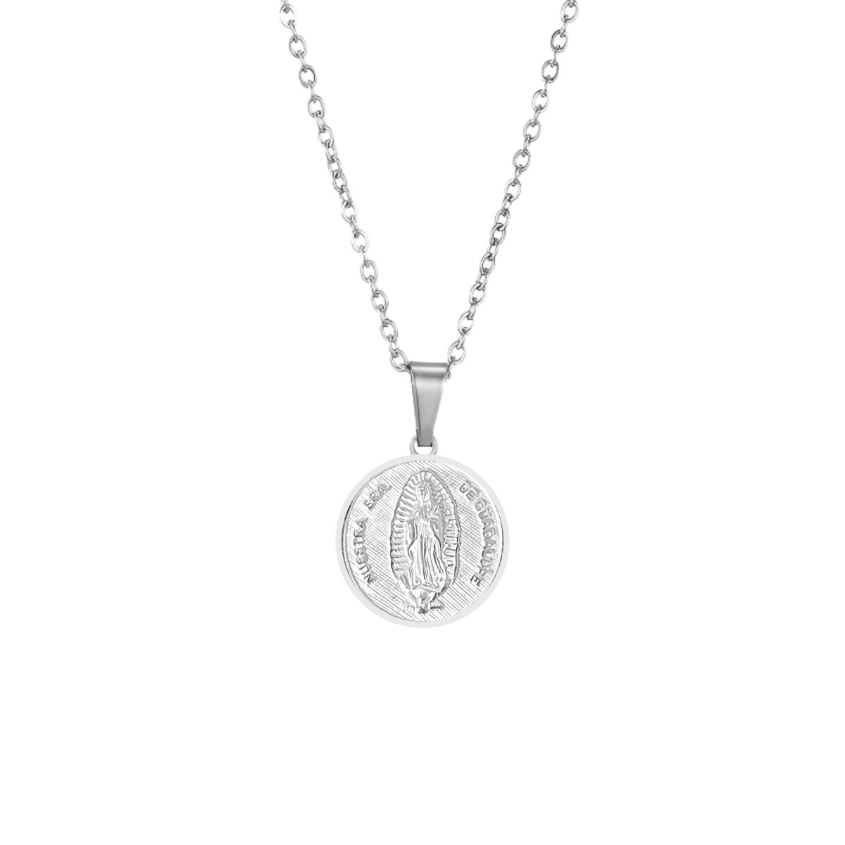 GENERICO - Collar Hombre Nuestra Señora De Guadalupe Regalo Joya Plata