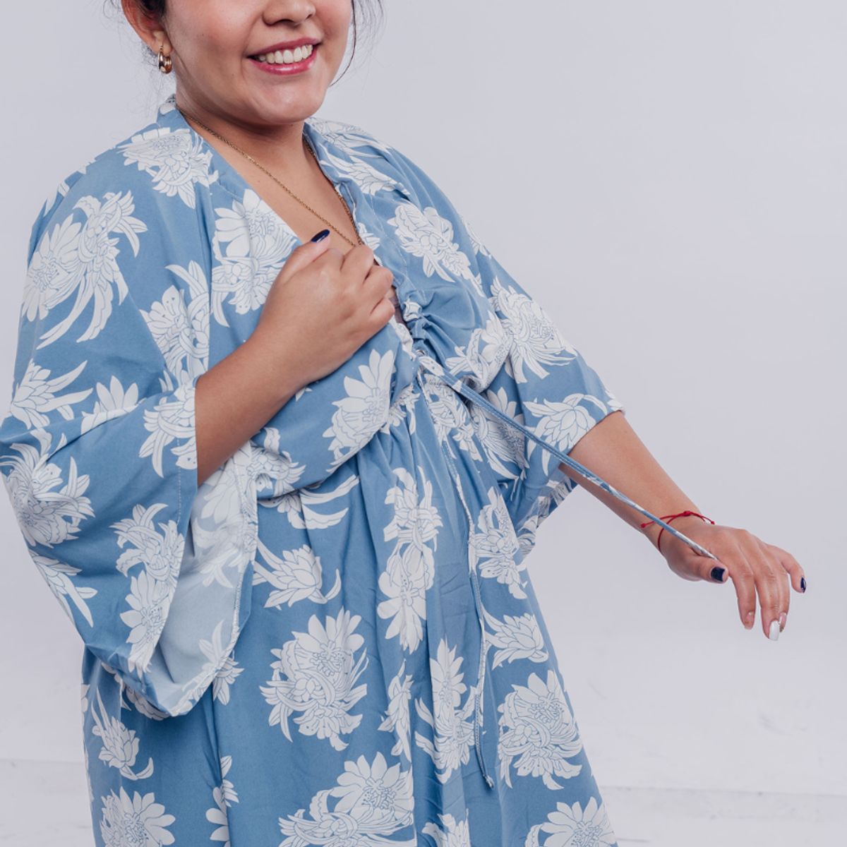 GENERICO - Vestido Maternal Victoria Lactancia FloreadoCeleste