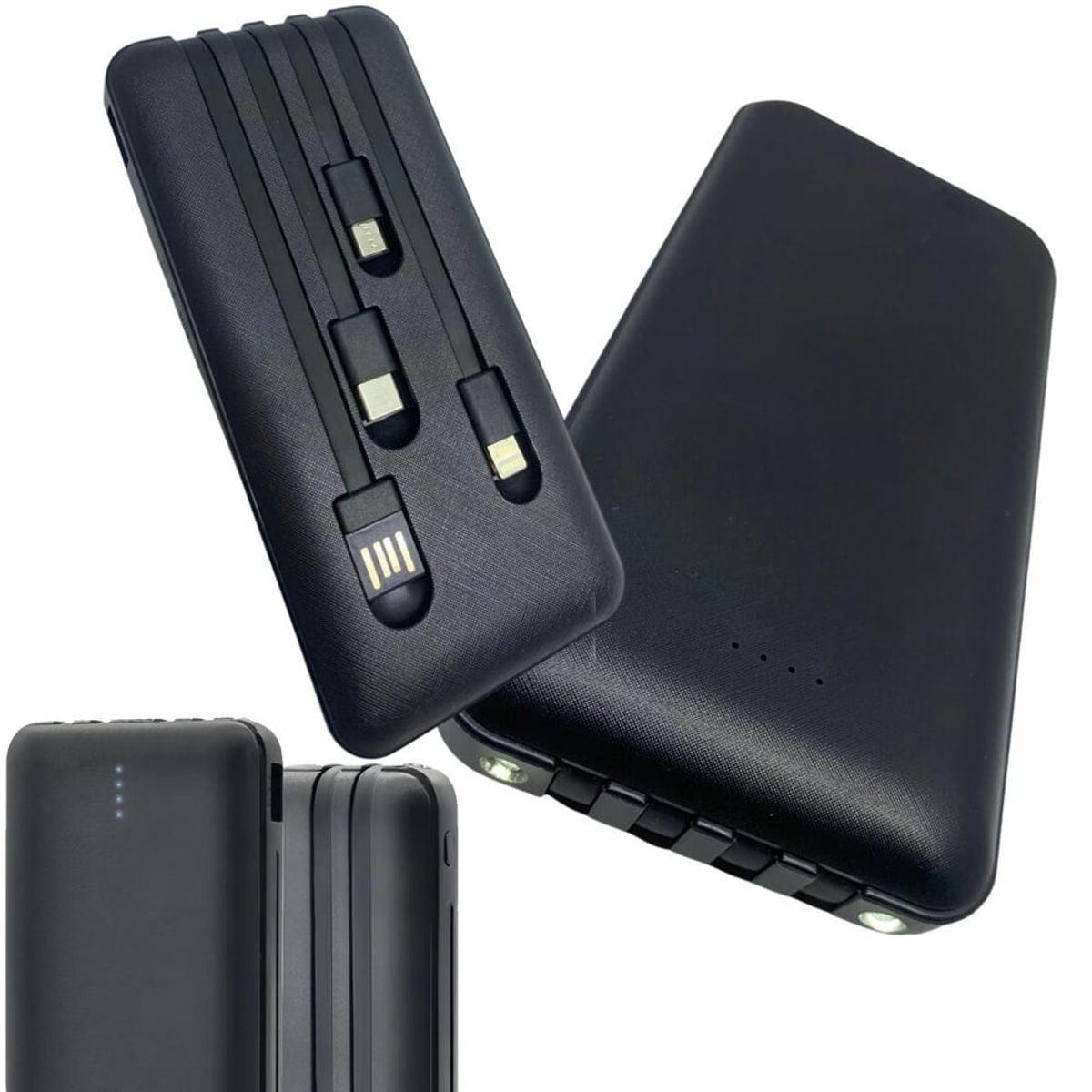 GENERICO - Power Bank 10.000mAh LANTUN QX iluminación Led 4 cables incluidos