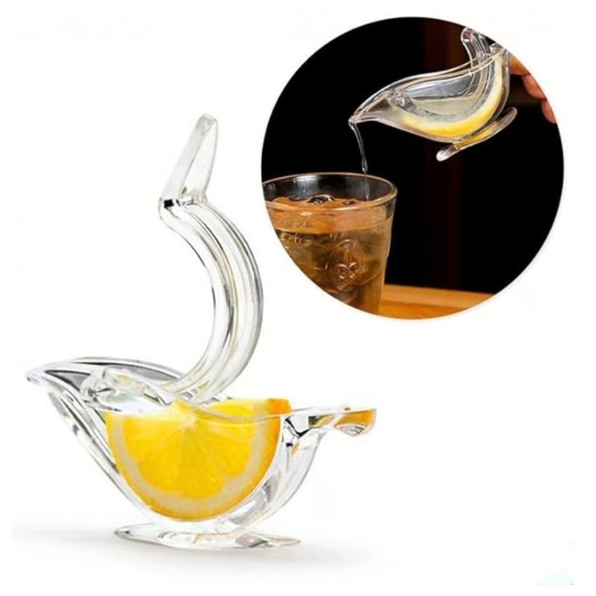 GENERICO - Exprimidor de Limon Acrilico Transparente Diseño Moderno